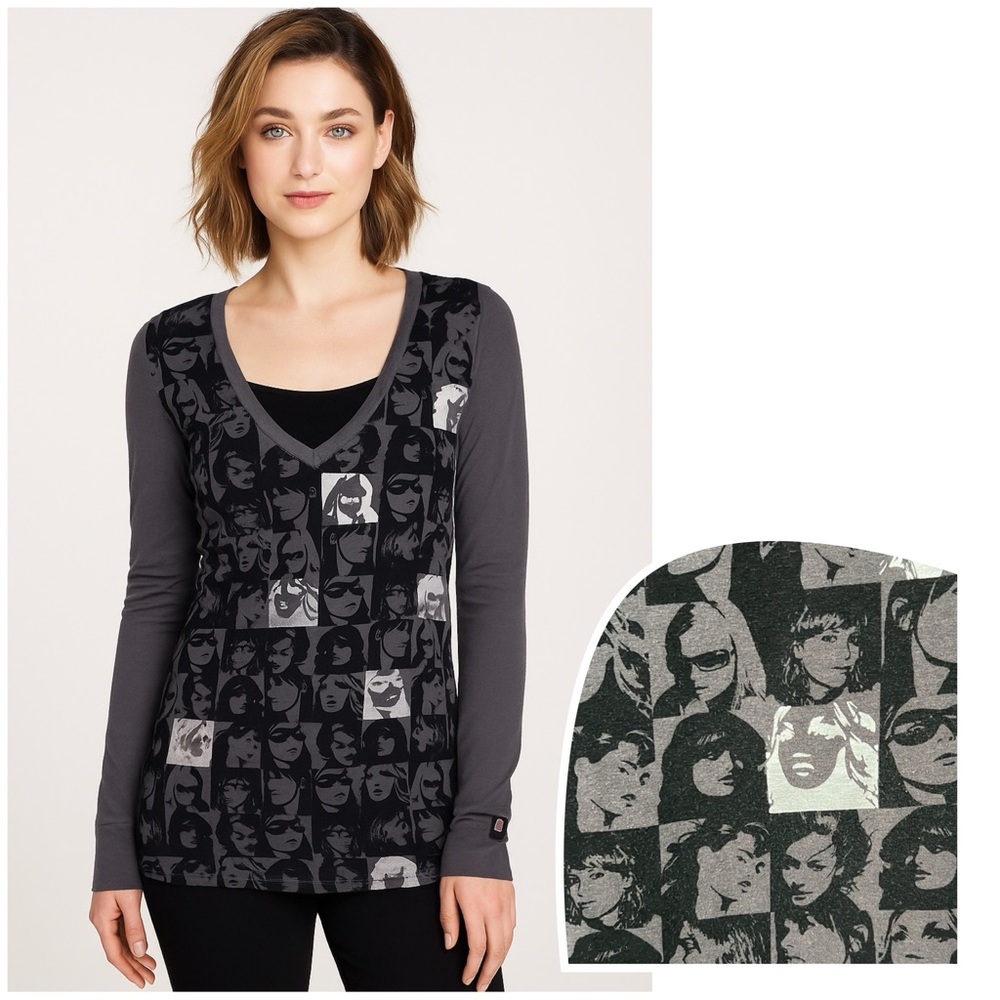 DICKIES | Graphic long sleeve grey & Silver Faces
